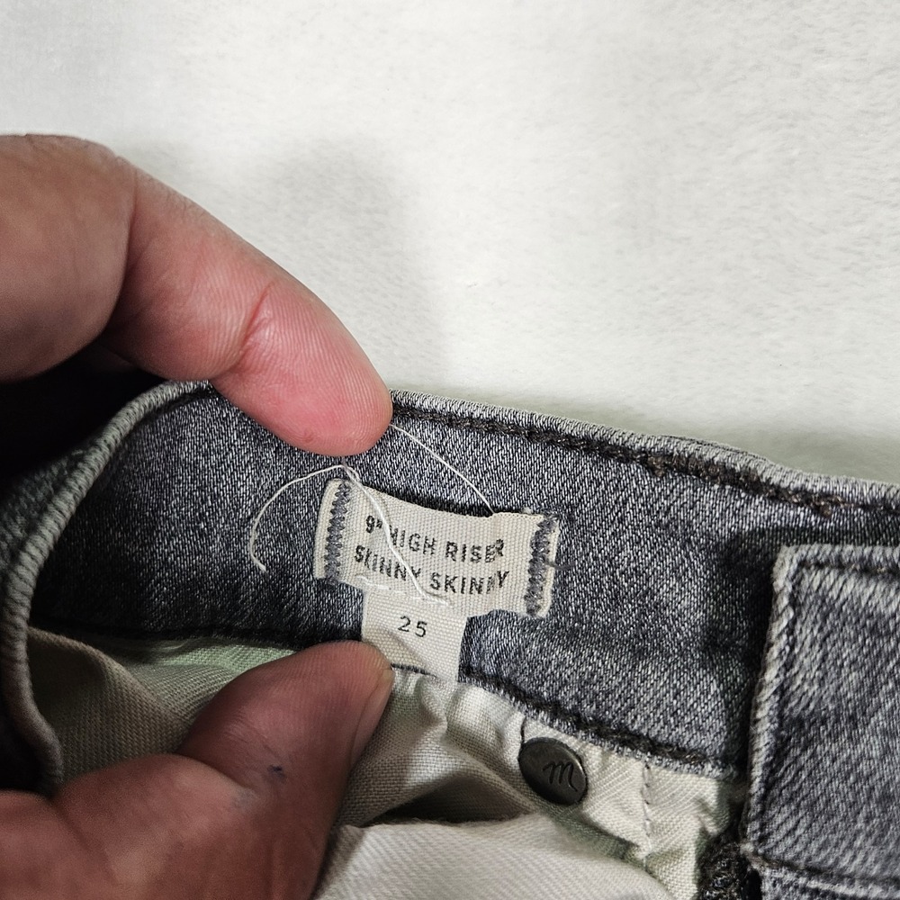 Madewell Jeans Womens Size 25 Gray 9" High Riser Skinny Skinny Denim - Picture 7 of 10